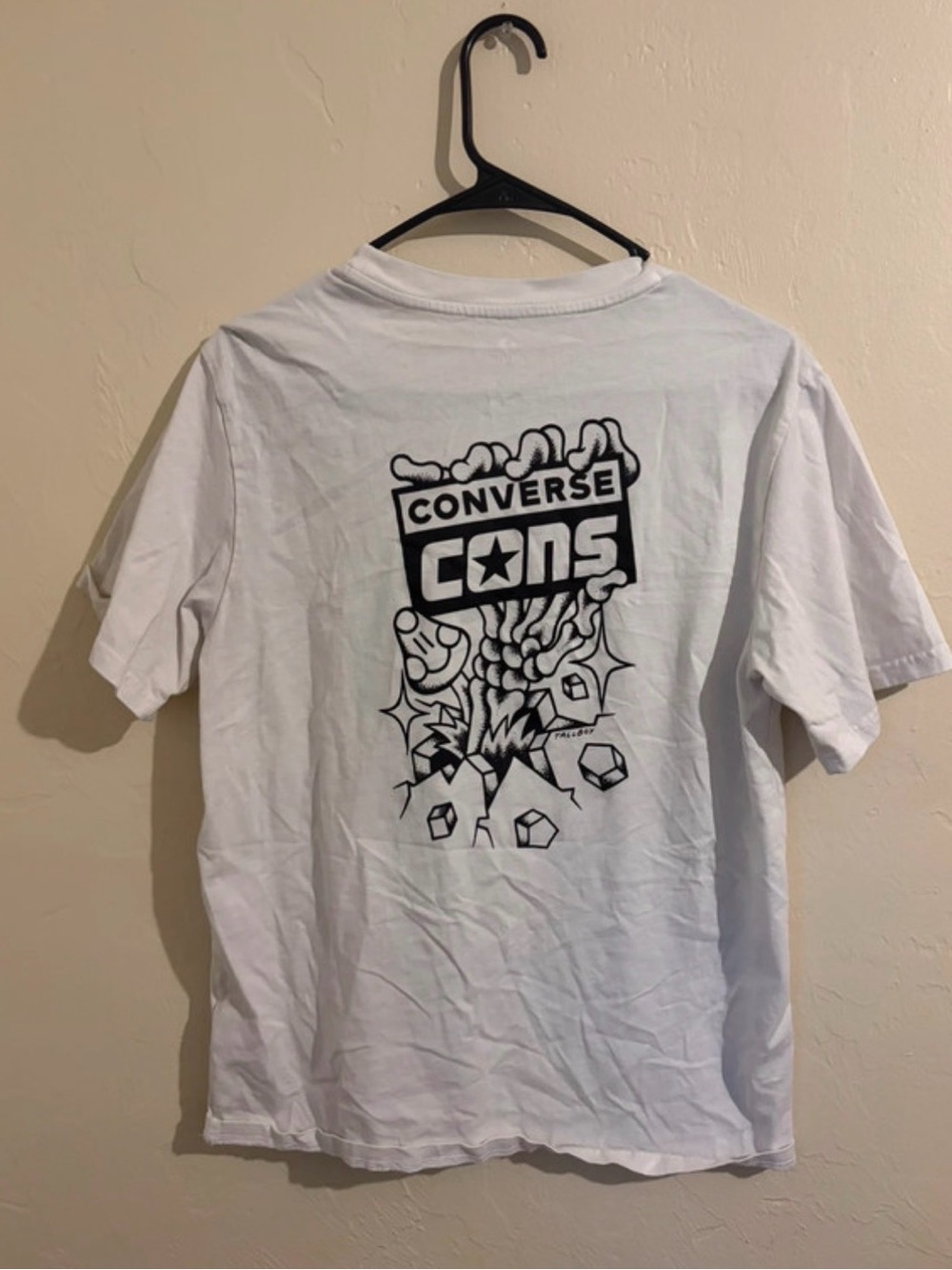 Converse White Short Sleeve Tee with Black CONS Graphic